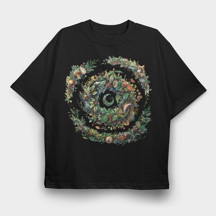 Christmas Wreath Garden, Tricou Oversize Barbati (Unisex)