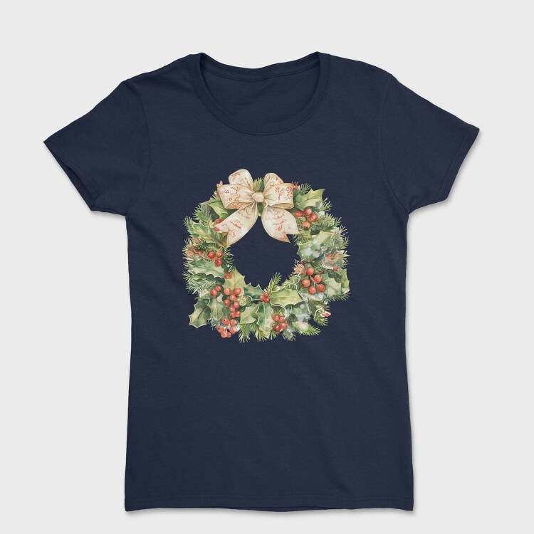 Christmas Wreath Holly, Tricou Femei