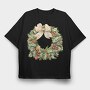 Christmas Wreath Holly, Tricou Oversize Barbati (Unisex)