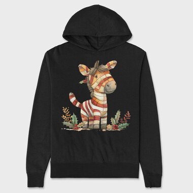 Christmas Zebra Patchwork, Hanorac Oversize Barbati (Unisex)