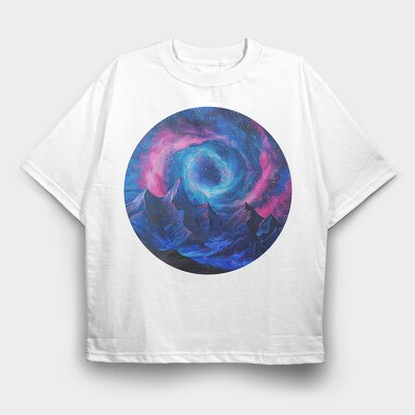 Circle Galactic Mountain Range, Tricou Oversize Barbati (Unisex)