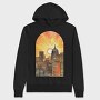 City Skyline Sunset, Hanorac Oversize Barbati (Unisex)