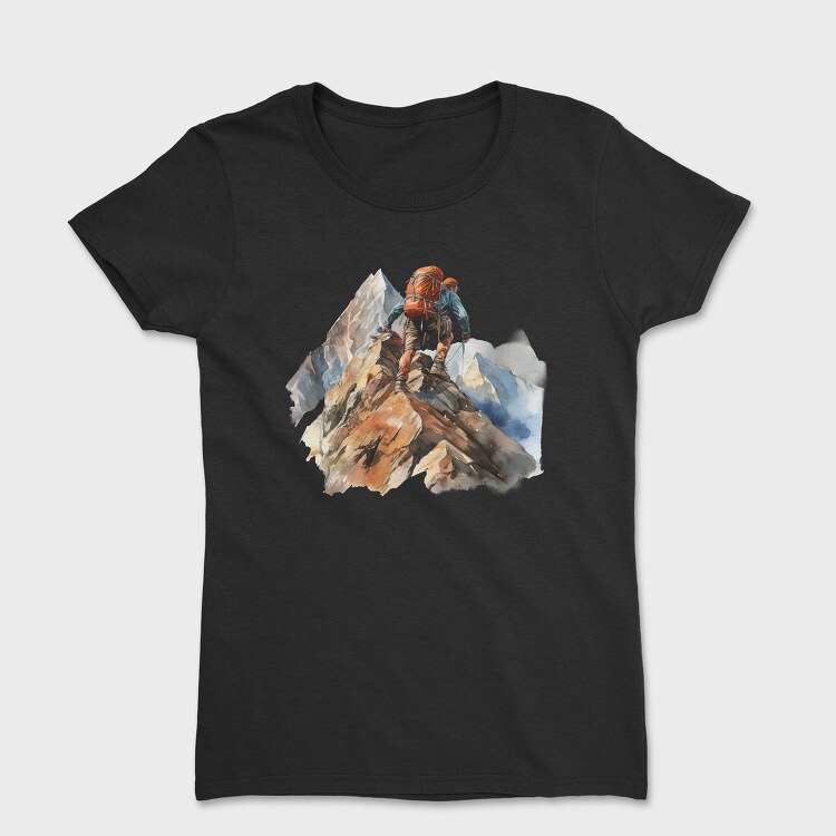Climber Climbing Mountain, Tricou Femei