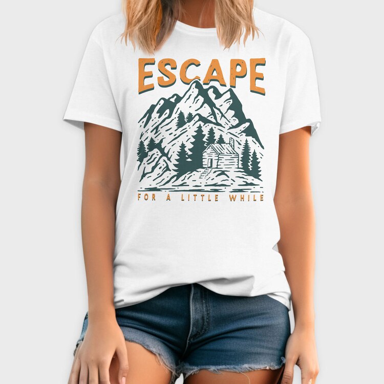 Escape Cabin Mountain, Tricou Barbati (Unisex)
