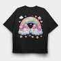Cloud Rainbow Bow, Tricou Oversize Barbati (Unisex)
