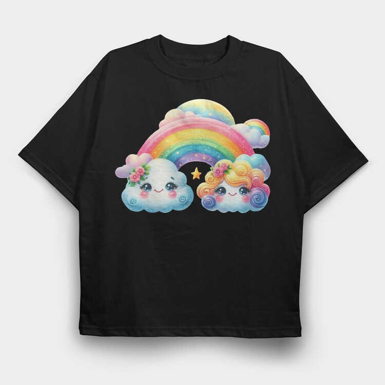 Cloud Rainbow Clouds, Tricou Oversize Barbati (Unisex)
