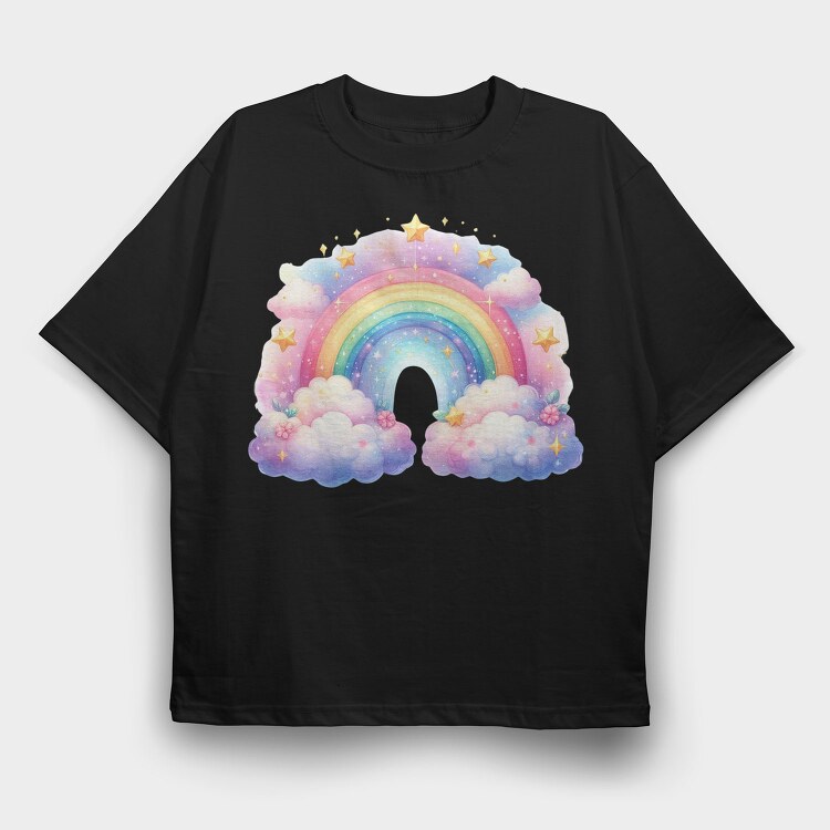Cloud Rainbow Skyway, Tricou Oversize Barbati (Unisex)