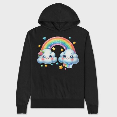 Cloud Rainbow Stars, Hanorac Oversize Barbati (Unisex)