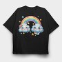 Cloud Rainbow Stars, Tricou Oversize Barbati (Unisex)