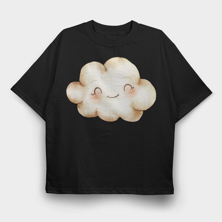 Cloud Smiling Face, Tricou Oversize Barbati (Unisex)
