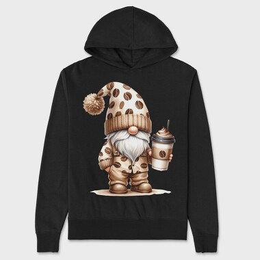 Coffee Chic Gnome, Hanorac Oversize Barbati (Unisex)