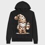 Coffee Chic Gnome, Hanorac Oversize Barbati (Unisex)