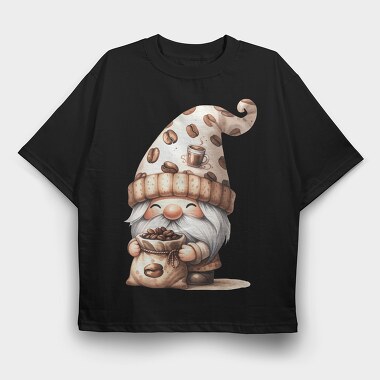 Coffee Coffee Coffee Cafe Gnome, Tricou Oversize Barbati (Unisex)