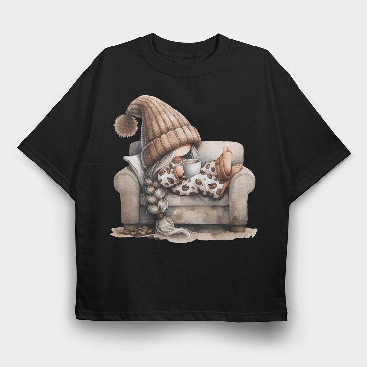 Coffee Gnome Club, Tricou Oversize Barbati (Unisex)