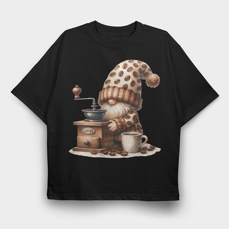 Coffee Gnome Grind, Tricou Oversize Barbati (Unisex)