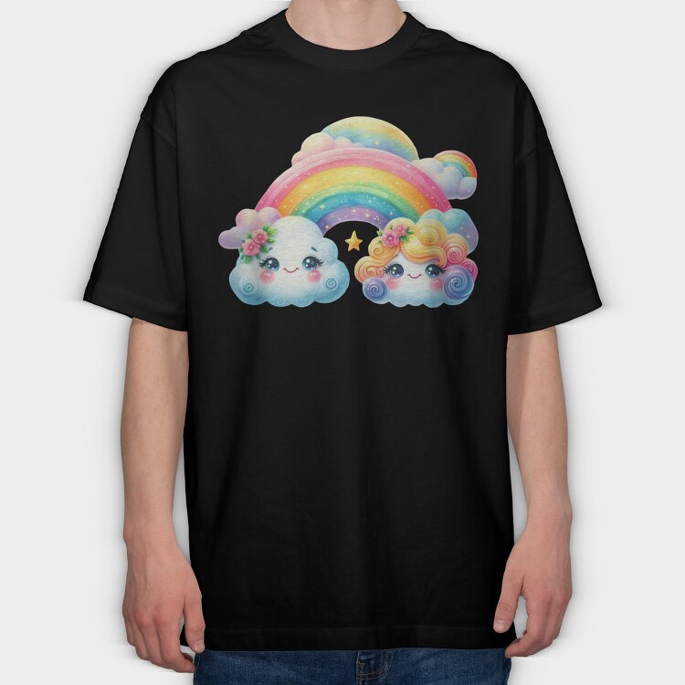 Cloud Rainbow Clouds, Tricou Oversize Barbati (Unisex)