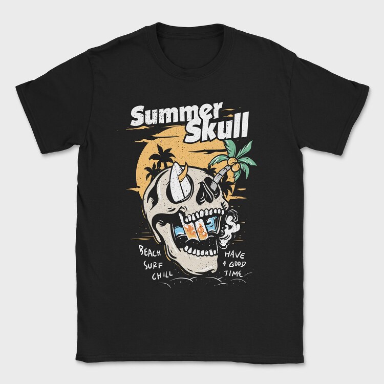 Summer Skull Vibes, Tricou Barbati (Unisex)