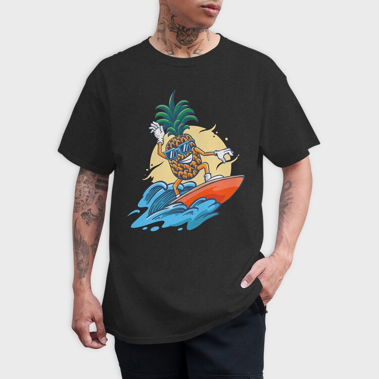 Pineapple Surfer, Tricou Barbati (Unisex)