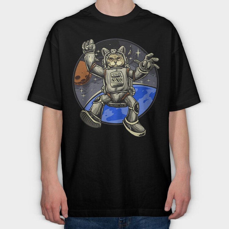 Space Otter Explorer, Tricou Oversize Barbati (Unisex)