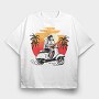 Sunset Scooter Ride, Tricou Oversize Barbati (Unisex)