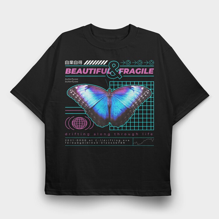Trap Butterfly, Tricou Oversize Barbati (Unisex)