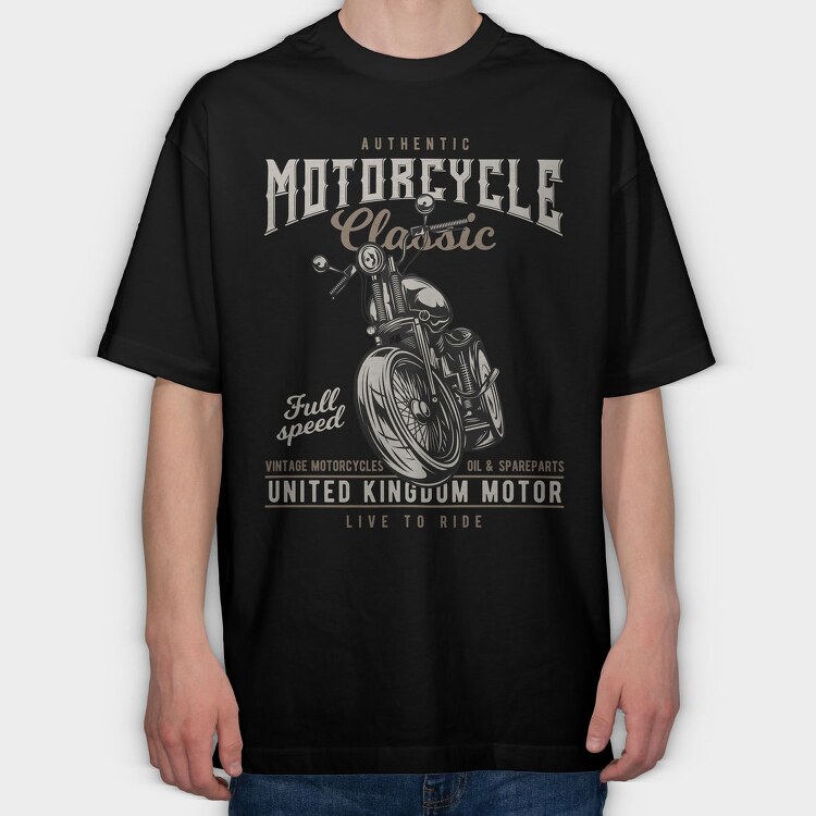 Vintage Motorcycle Ride, Tricou Oversize Barbati (Unisex)