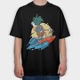 Pineapple Surfer, Tricou Oversize Barbati (Unisex)