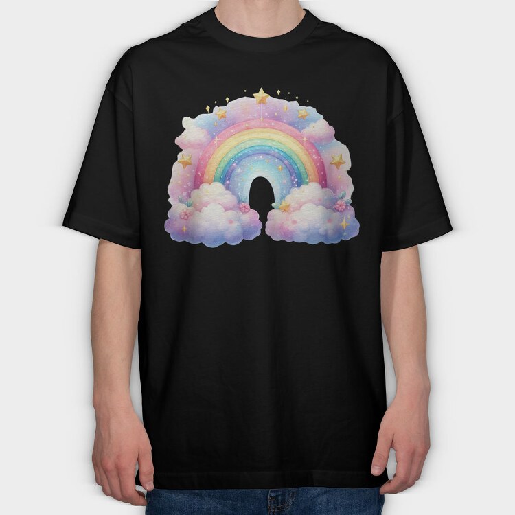 Cloud Rainbow Skyway, Tricou Oversize Barbati (Unisex)