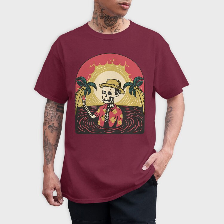 Skeleton Beach Party, Tricou Barbati (Unisex)