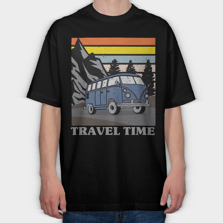 Vintage Road Trip, Tricou Oversize Barbati (Unisex)