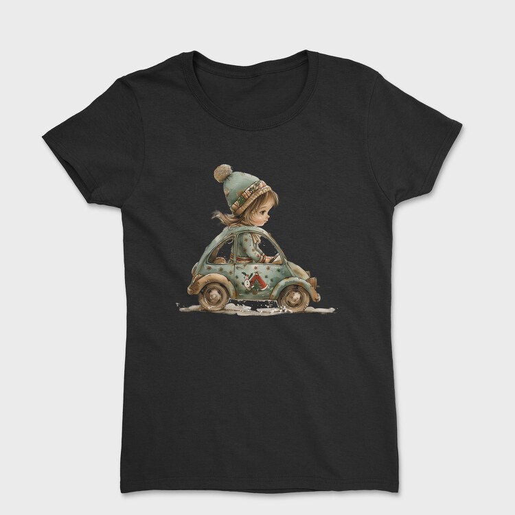 Christmas Vintage Car, Tricou Femei