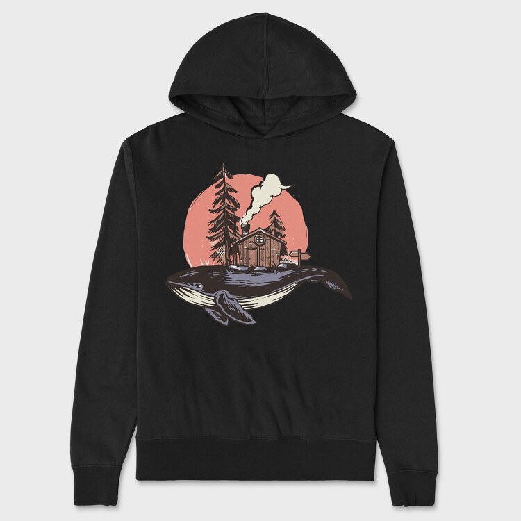 Whale Cabin Smoke, Hanorac Oversize Barbati (Unisex)