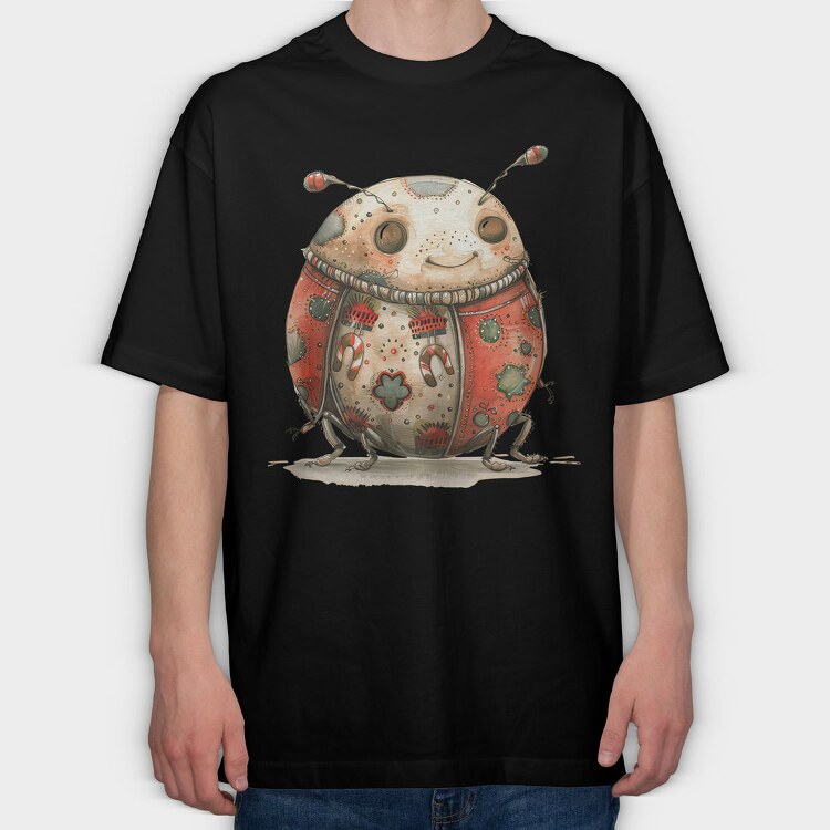 Christmas Whimsical Bug, Tricou Oversize Barbati (Unisex)