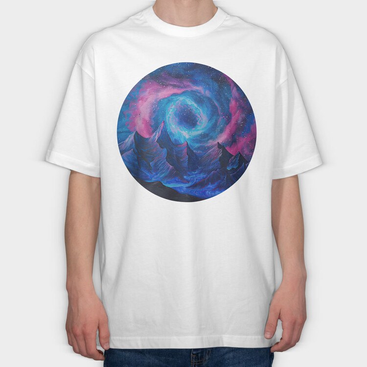 Circle Galactic Mountain Range, Tricou Oversize Barbati (Unisex)