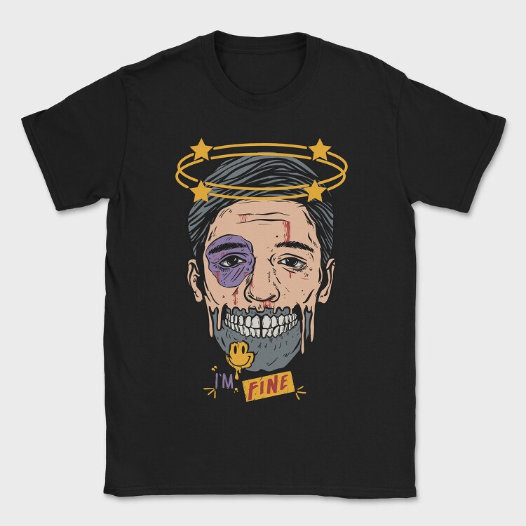 Zombie Smiley Fine, Tricou Barbati (Unisex)