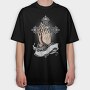 Praying Hands Cross, Tricou Oversize Barbati (Unisex)