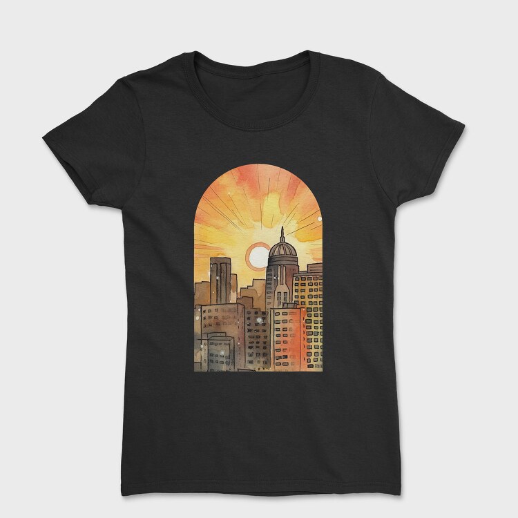 City Skyline Sunset, Tricou Femei