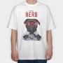 Pug Super Hero, Tricou Oversize Barbati (Unisex)