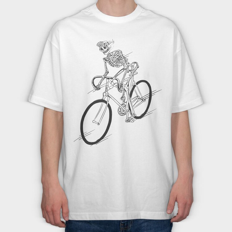 Skeleton Rider, Tricou Oversize Barbati (Unisex)