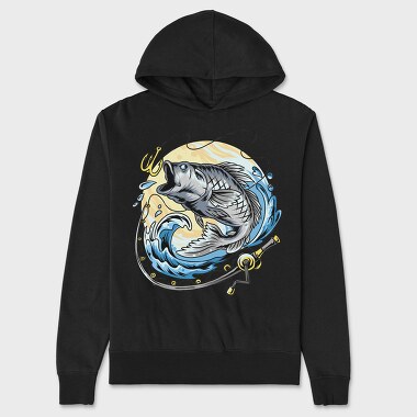 Fishing Moon Catch, Hanorac Oversize Barbati (Unisex)