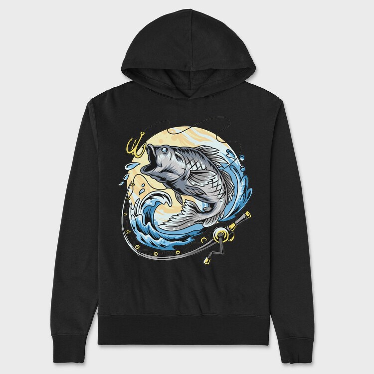 Fishing Moon Catch, Hanorac Oversize Barbati (Unisex)