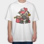 Pug Gangster Bone, Tricou Oversize Barbati (Unisex)