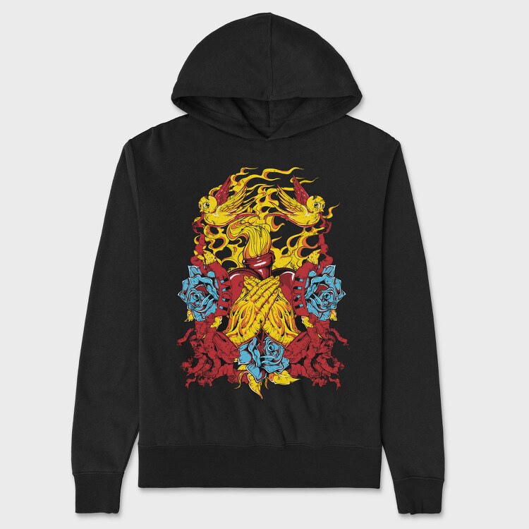 Flame Angel Roses, Hanorac Oversize Barbati (Unisex)