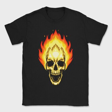 Flaming Skull, Tricou Barbati (Unisex)