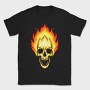 Flaming Skull, Tricou Barbati (Unisex)