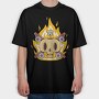 Flaming Skull Wheels, Tricou Oversize Barbati (Unisex)