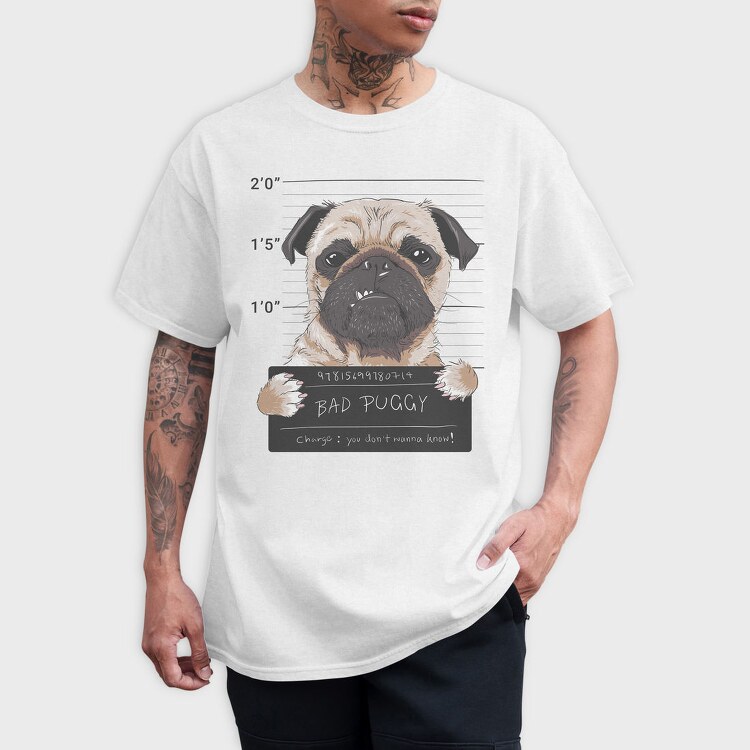 Pug Mugshot, Tricou Barbati (Unisex)