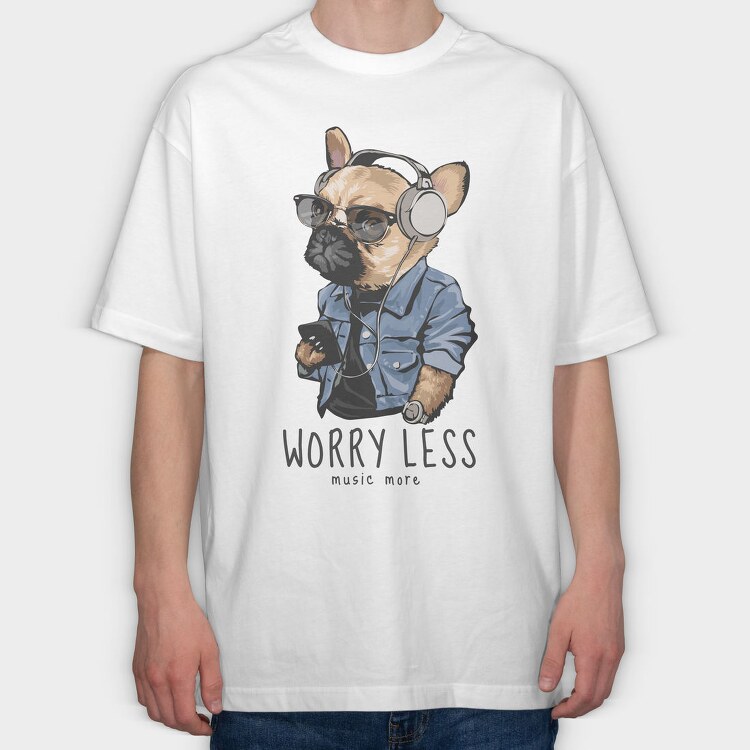 Frenchie Tunes, Tricou Oversize Barbati (Unisex)