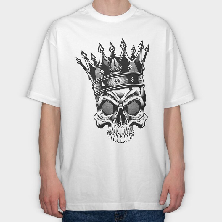Skull Crown King, Tricou Oversize Barbati (Unisex)