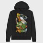 Geisha Koi Fan, Hanorac Oversize Barbati (Unisex)